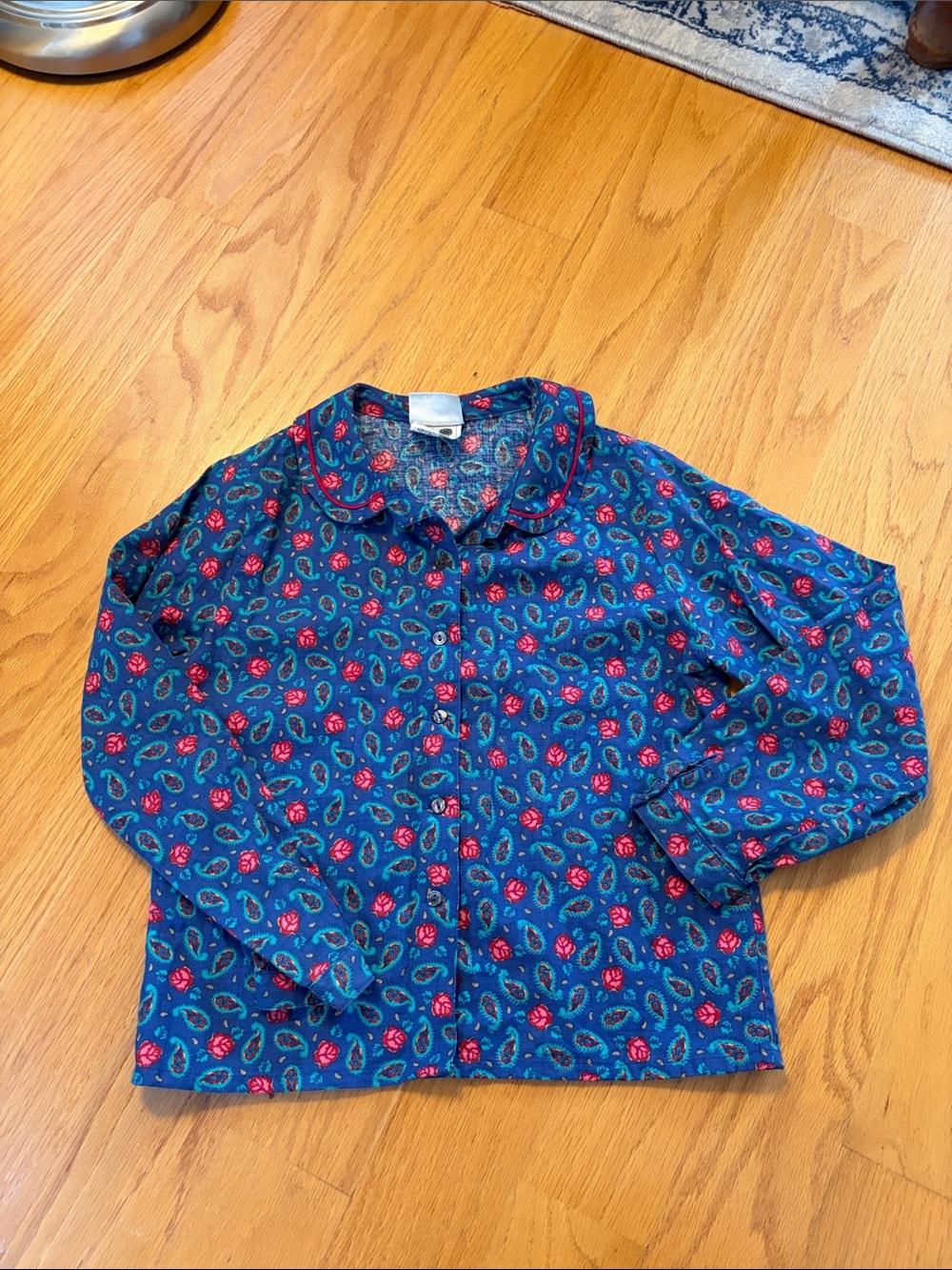Laura Ashley vintage size 9 to 10 years Peter Pan collar floral Paisley blouse